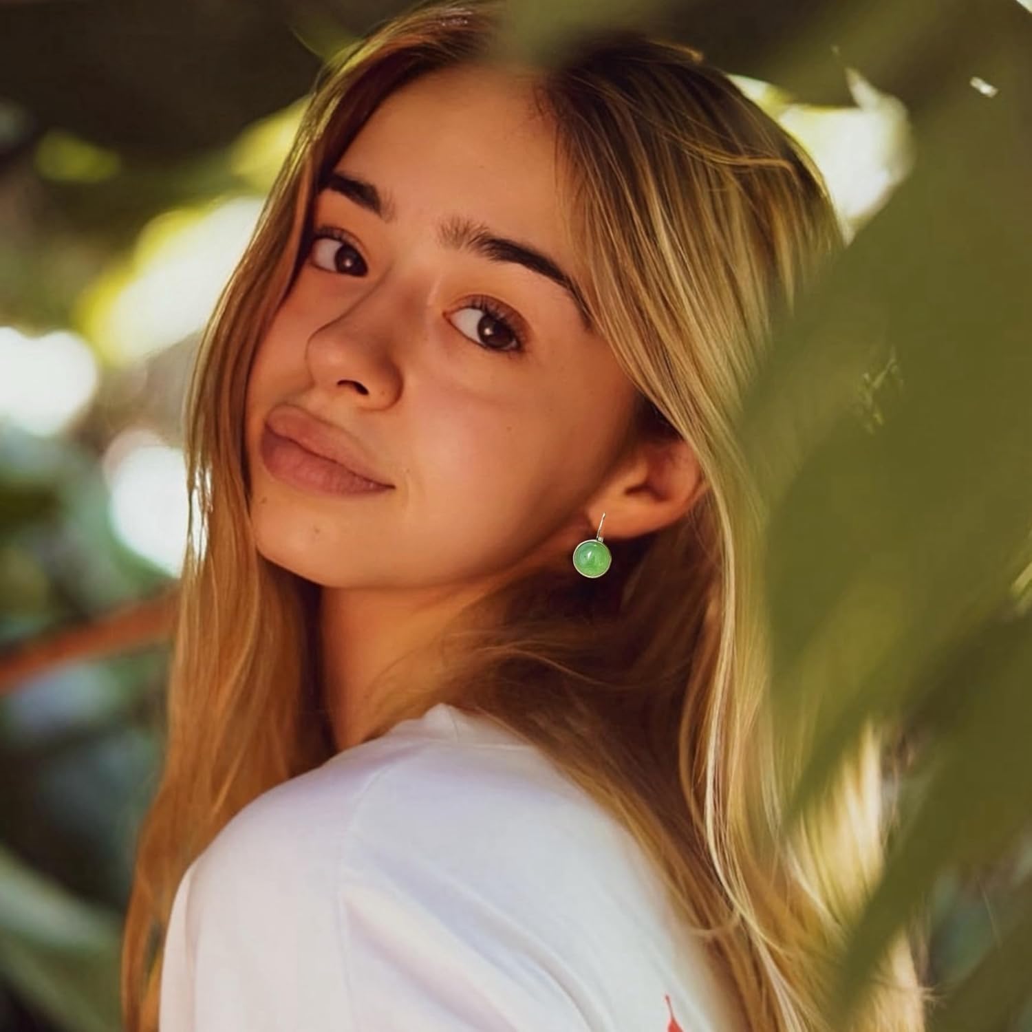 Natural Jade Leverback Earrings for Women, Birthstone Jewelry, Healing Gemstones, Genuine Green Jade, 18k Gold Plated/Stainless Steel, Small Dainty Drop Dangle Earrings (Stainless Steel) - Image 6