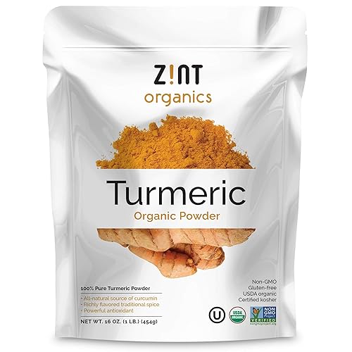 Zint Polvo de cúrcuma orgánica 16 oz raíz de cúrcuma cruda especia en polvo probada en laboratorio disponible en Yaxa Colombia