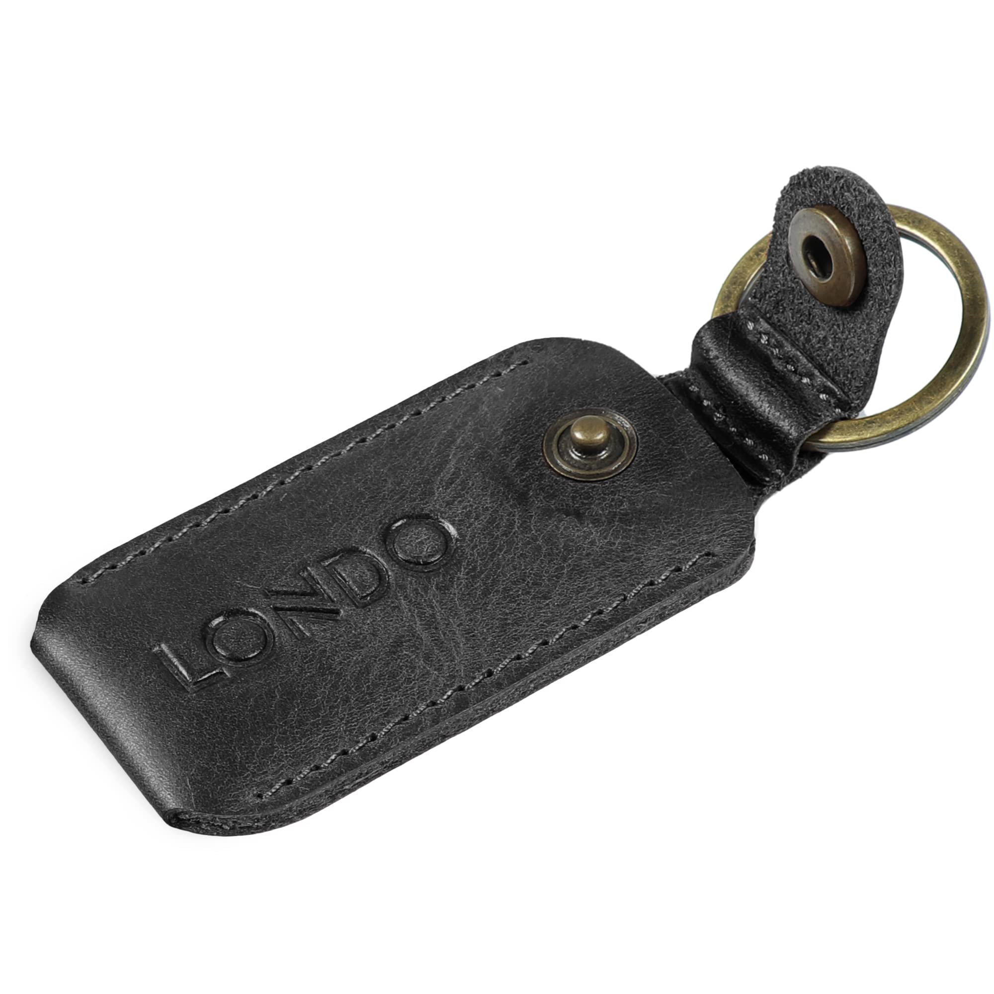 Londo Etui z prawdziwej skóry z brelokiem do kluczy Ledger Nano S Bitcoin portfel unisex