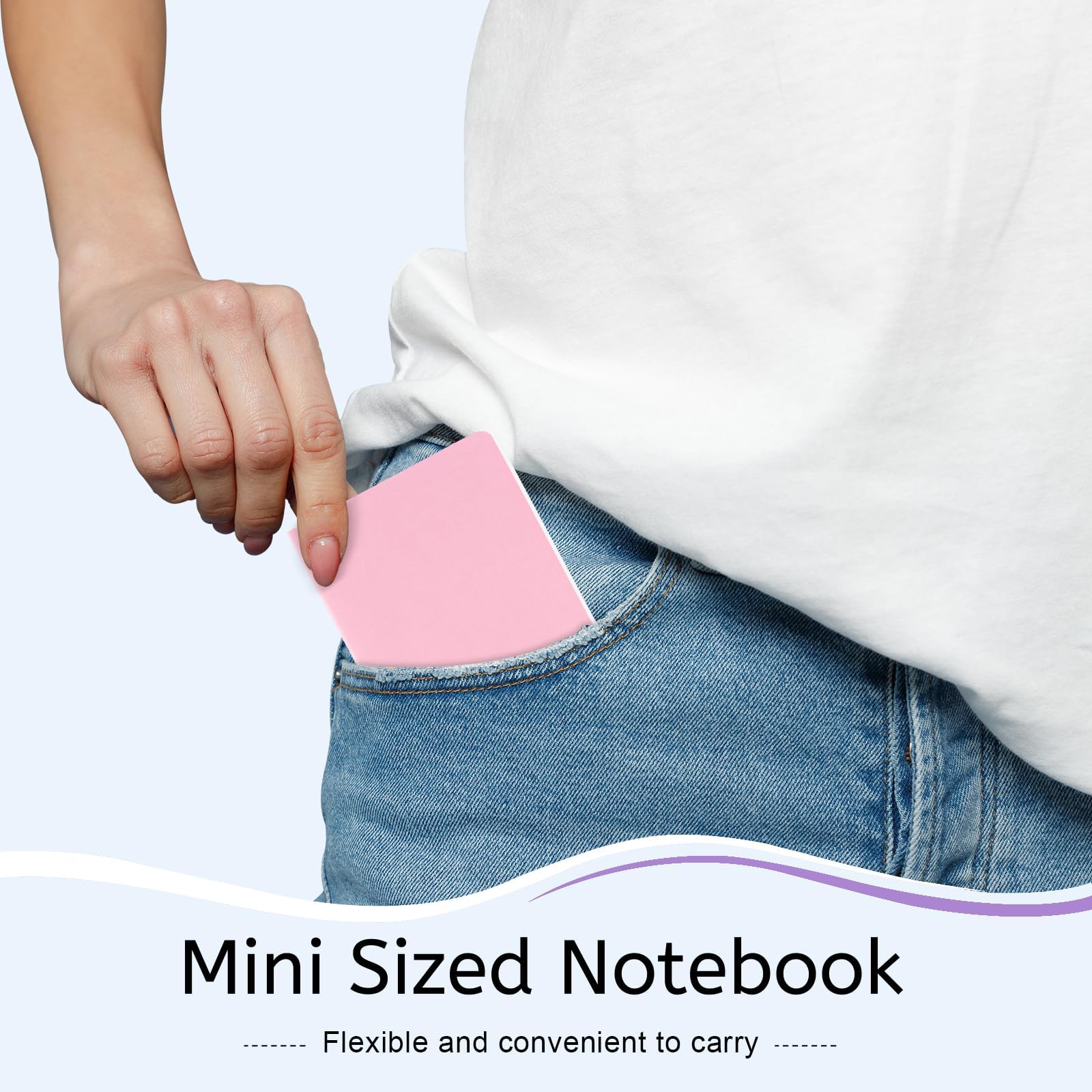 Oucaru Kleines Taschennotizbuch, liniert, 8,9 x 14,9 cm, kleine Tagebücher, Notizblock für Kinder, Studenten, Büro, Schulbedarf, 8 Pastellfarben, 30 Blatt/60 Seiten, 80 Stück