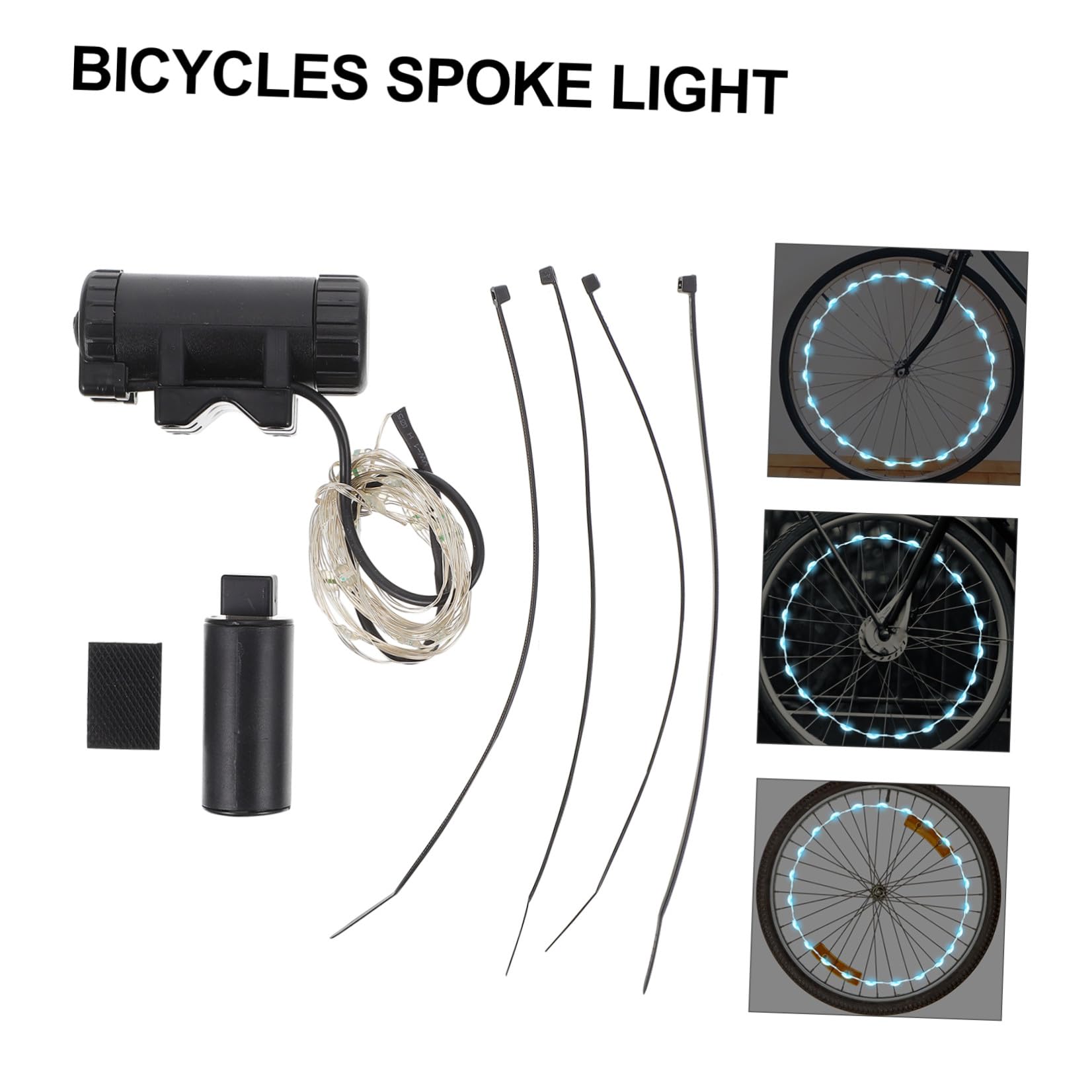 Toddmomy lumière de Pneu lumière LED Feux LED Pile Rechargeables LED Lights Lumière USB Signal réflecteurs Scooter Cycle dirigé Lampe à Rayons lumières étanches Abdos Black