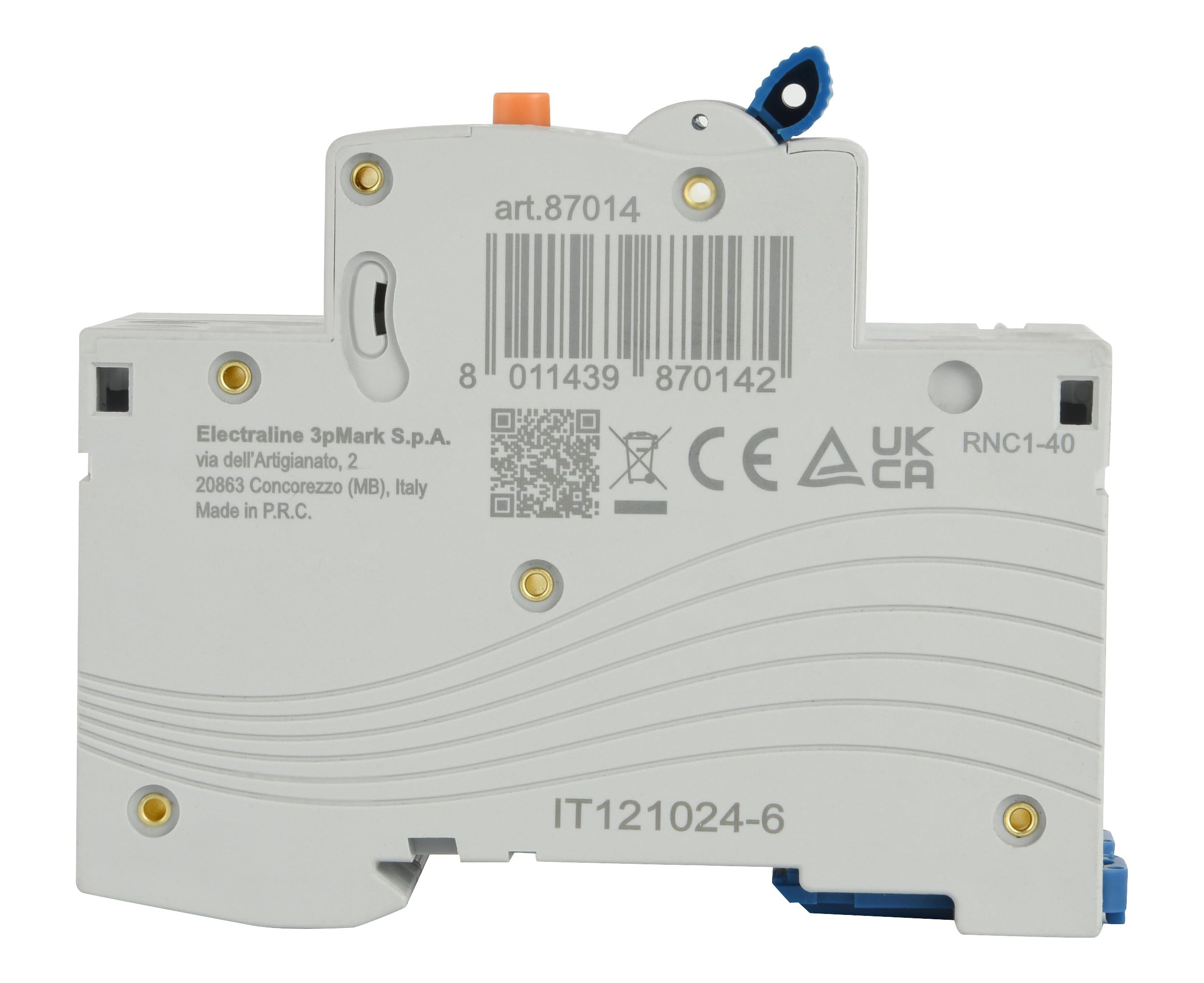 Electraline 87014 Interruttore Magnetotermico Differenziale (RCBO), 16A, Tipo A, Curva C, Sensibilità 30mA, Connessione 1P+N,