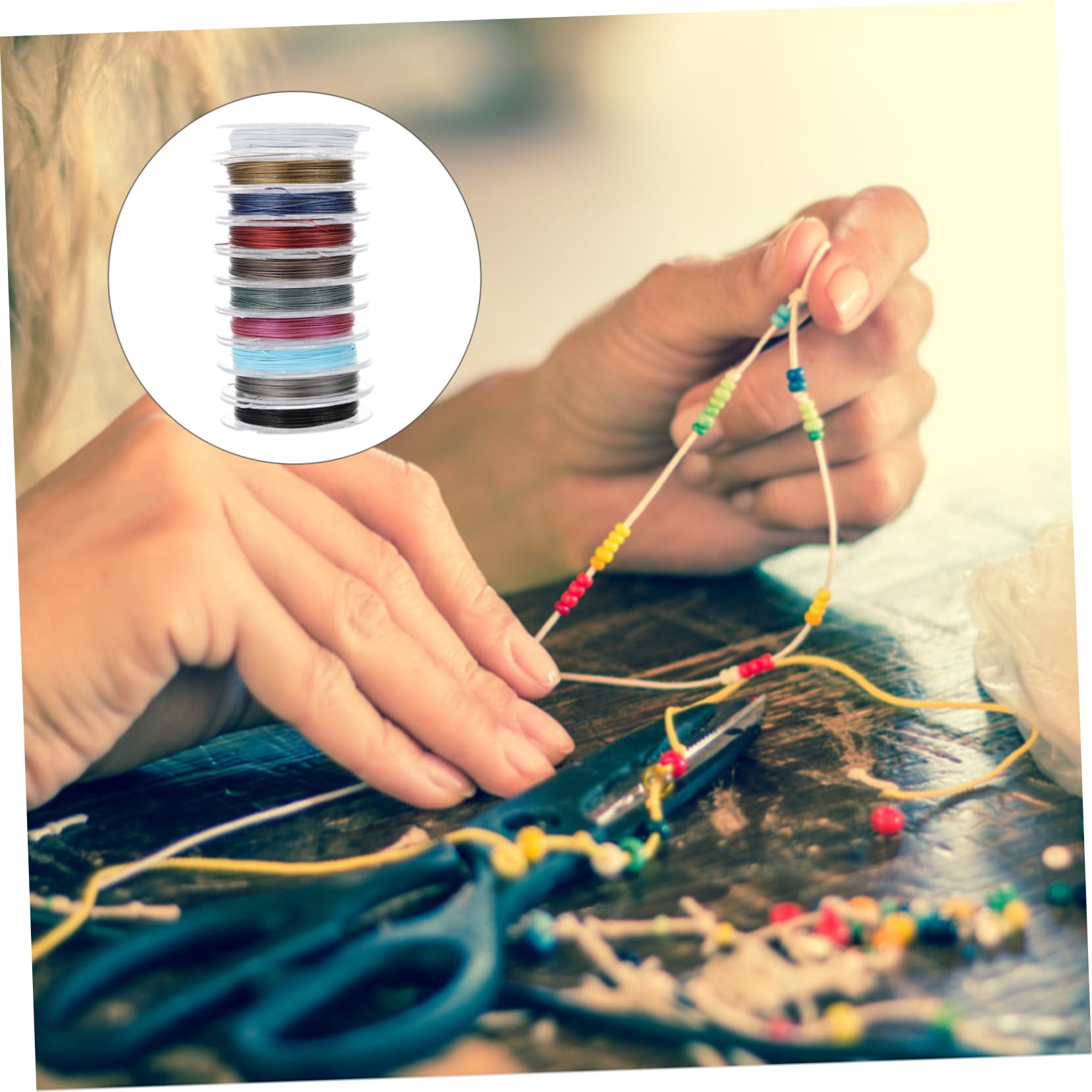 LALAFINA 30rotoli Filo Acciaio Per Bigiotteria Per Materiale Resistente Per Creazioni Di Bracciali e Gioielli Accessori Craft Di Alta Qualità