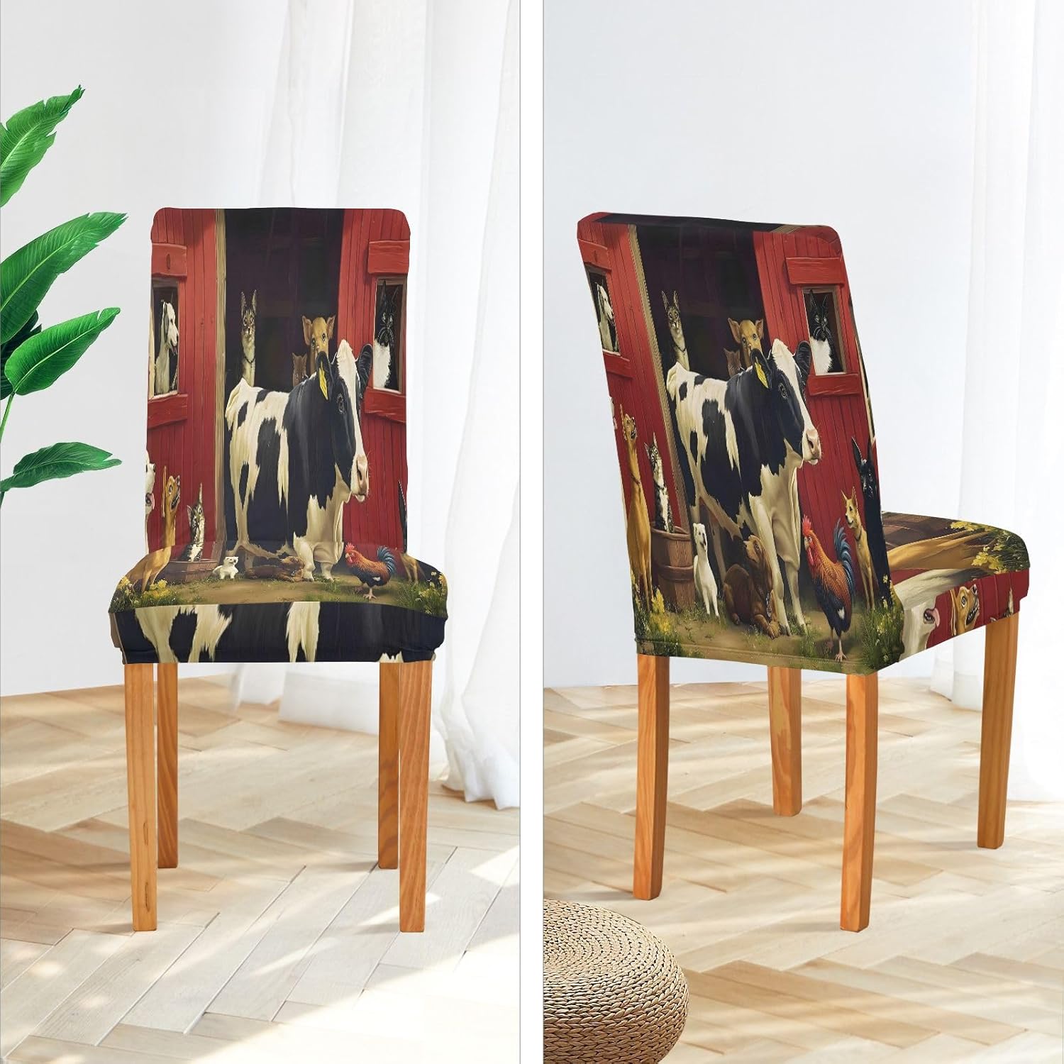 ALAZA Chair Covers for Dining Room, Smiling Christmas Snowman Stretch Chair Cover Sets Chair Protector Removable Washable for Ktichen Restaurant Hotel