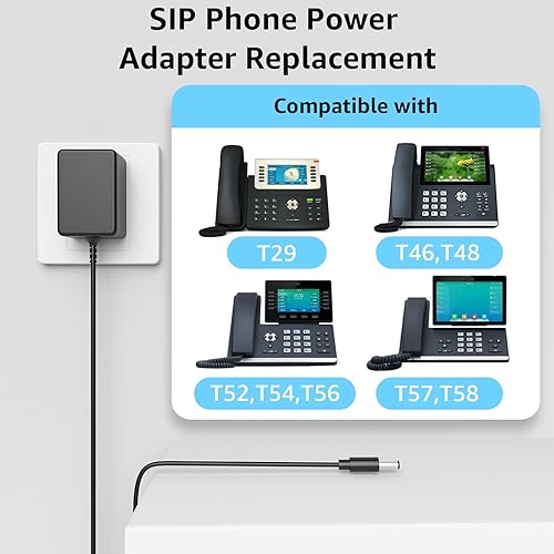 Miniatura 4 de Norward Fuente de alimentación Yealink T46U compatible con Yealink Phone T54W, T46U, MP54, MP56, T57W, T46S, T48U, T53W, PS5V2000US 5V 2A