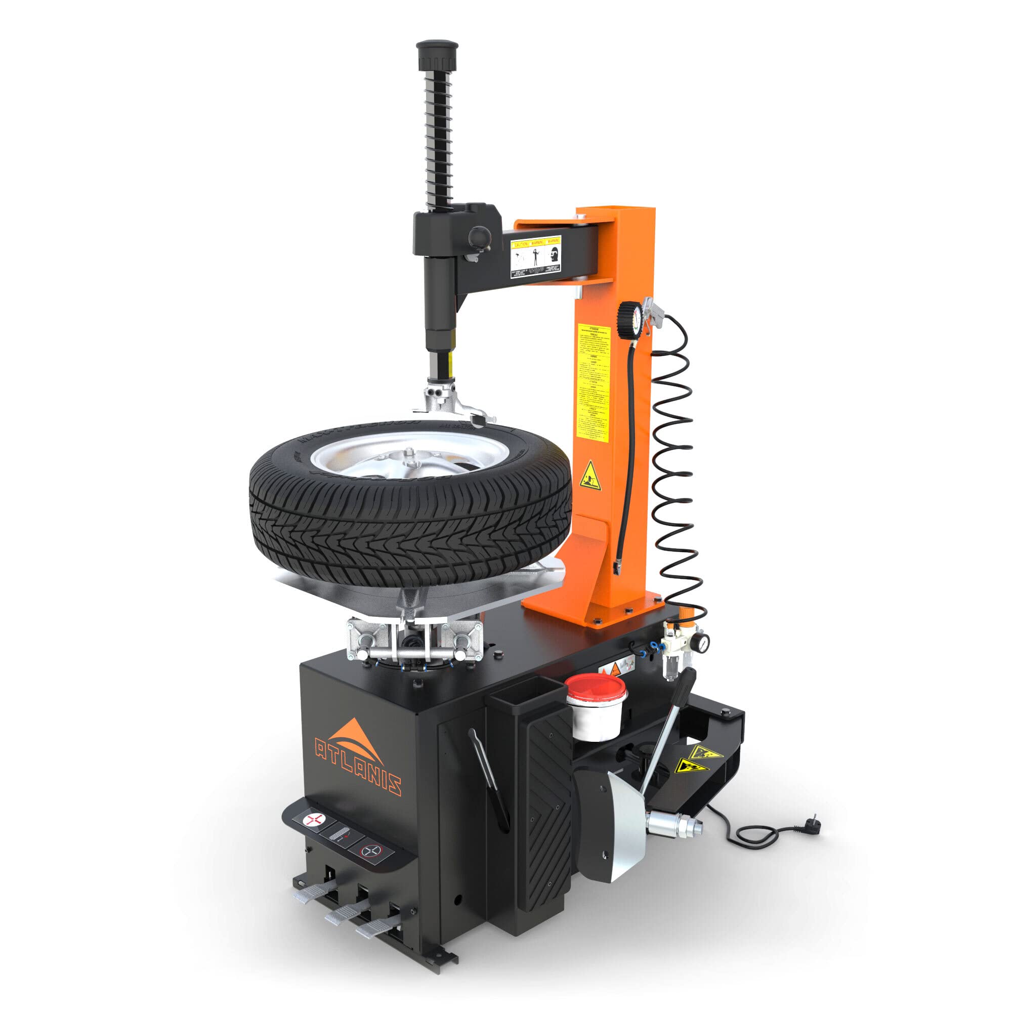 Montiermaschine Reifen PKW Halbaut. 230V (1 Stufe), 10-23" mit Schwenkarm - A-HA-1000-230V1S-V04