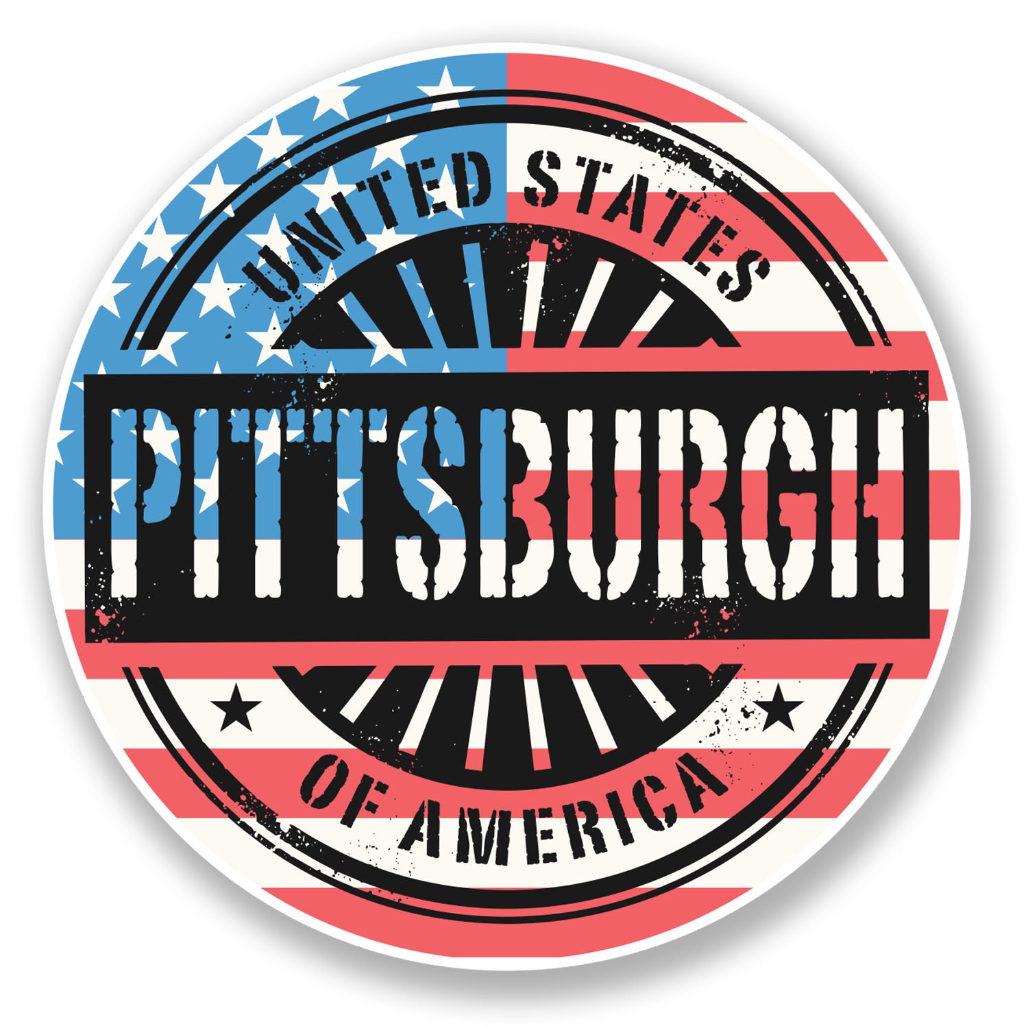Destinationvinyl Multi 2 X 10Cm Pittsburgh Usa Vinyl Sticker Travel Luggage Tag Laptop Car #6748 (10Cm X 10Cm)