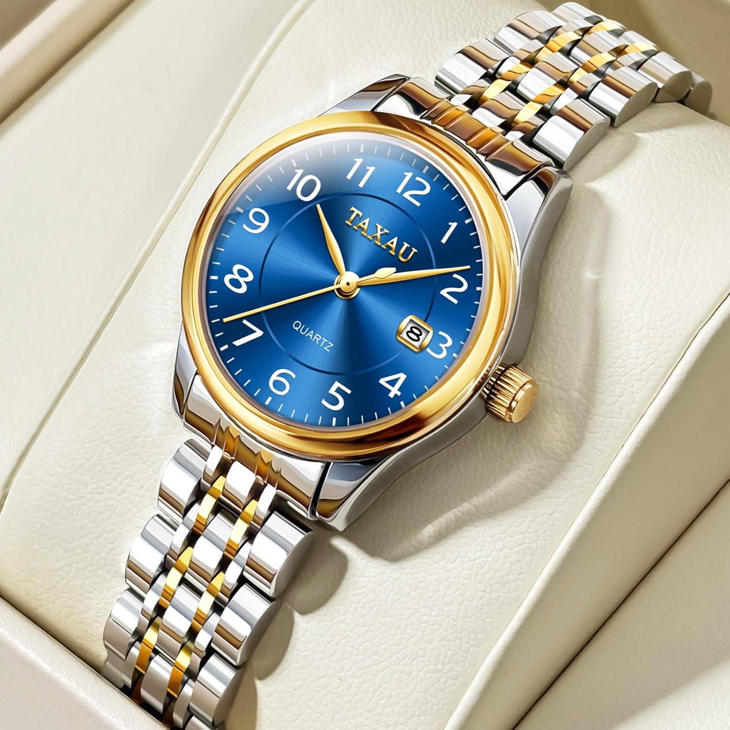 Womens Watch Luxury Dress Gold Silver Two Tone Stainless Steel Watches for Women Waterproof Small Simple Easy Read Ladies Watch Dainty Analog Quartz Women's Wrist Watches Reloj para Mujer - Image 7