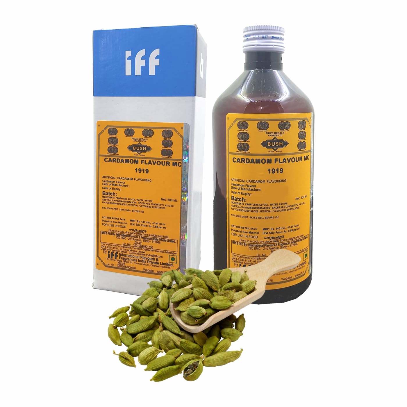 IFF Cardamom 1919 Flavour/Essence (Used in Ice Creams, Cakes, Chocolates, Jams, Jellies, Sweets, Marzipan, Confectioneries, Cookies, Sherberts, Milkshakes etc)- 500 ML Pack (B0CJVDX4TN) Amazon Price History, Amazon Price Tracker