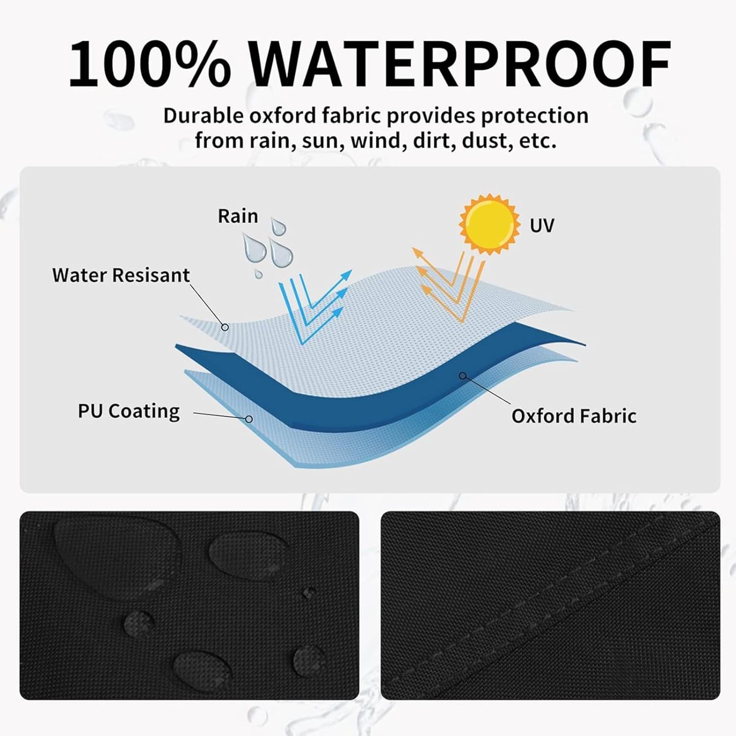 Patio Heater Cover Waterproof 420D Heavy Duty Protection Cover for Pyramid Heaters, Outdoor Garden Windproof UV-Resistant Stand Up Heater Covers