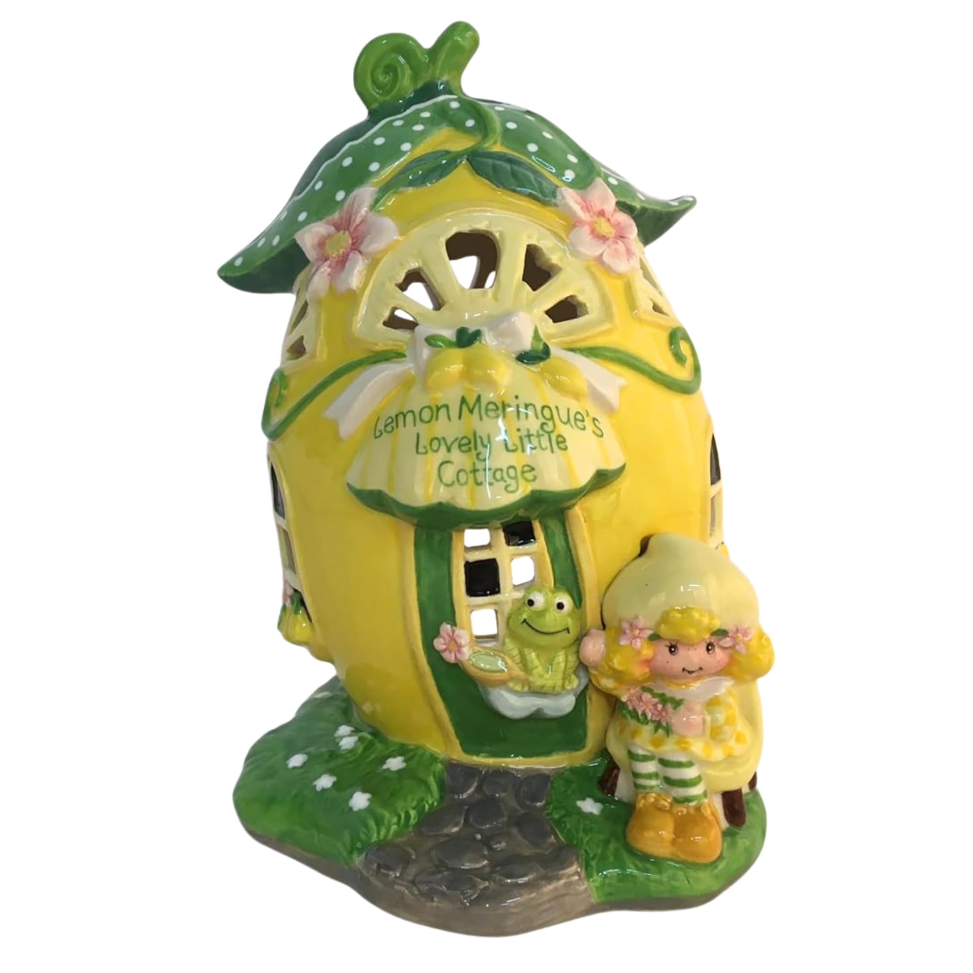 Blue Sky Clayworks Multicolor Strawberry Shortcake Lemon Meringue's Lovely Little Cottage Candle House, 5" L X 5" W X 7.125" H Created By