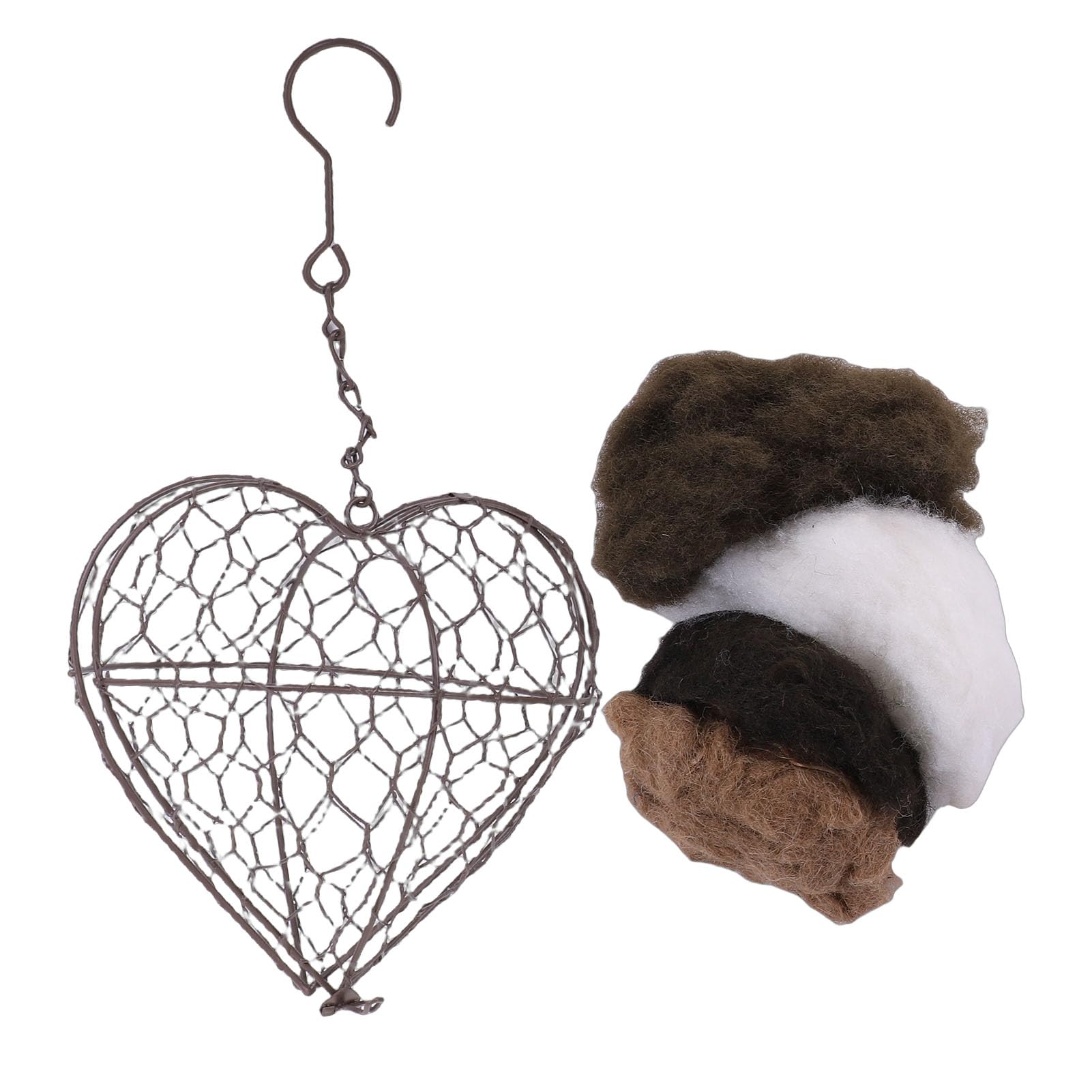 Asixxsix Corazón de Nido de pájaro de Fibra Hecho a Mano, Material de anidación Recargable Corazón de Nido de pájaro de Fibra de Alpaca de de de Alpaca