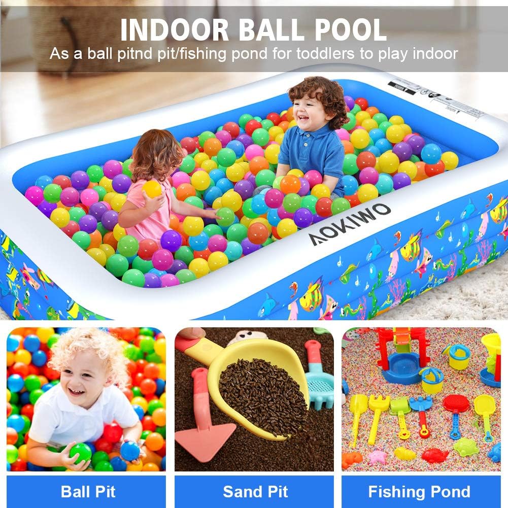 Onе-Dау Sаlе: Uр tо 40% оƒƒ AOKIWO Family Inflatable Swimming Pool, 122 X 72 X 22 Full-Sized Inflatable Lounge Pool Kiddie Pool for Kids, Adults, Infant, Garden, Backyard, Outdoor Swim Center Water Party