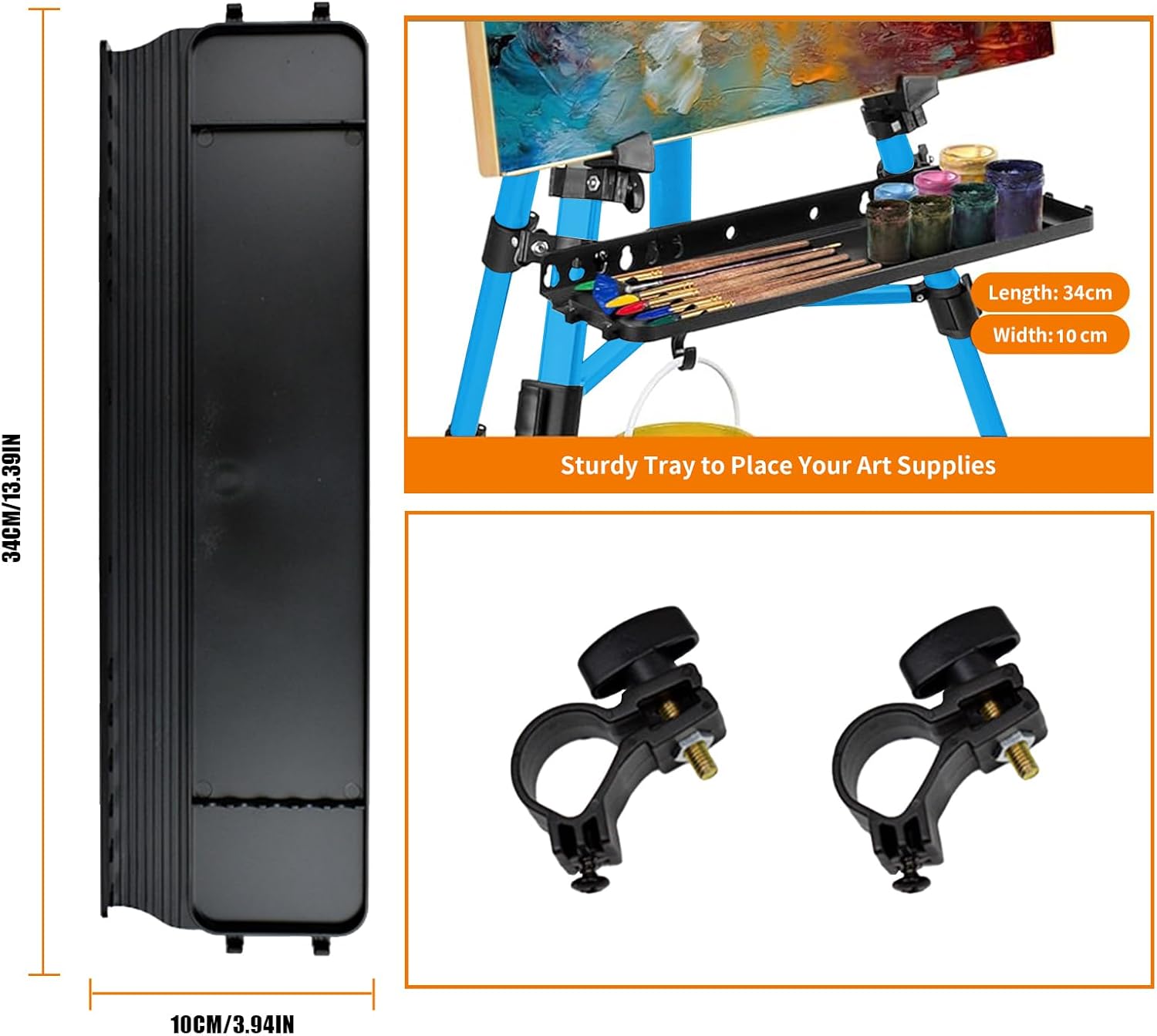 Easel for Painting, Portable & Foldable Easels Stand, Height-Adjustable 22'' to 62'', Equipped with Tray, Water Bucket Hook, Spirit Level, Compass & Carrying Bag for Art Display,Travel - Blue