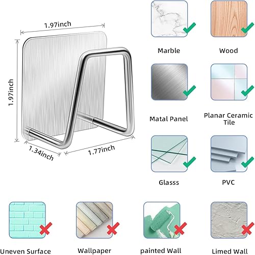 Miniatura 6 de Soporte de esponja para fregadero de cocina, organizador de fregadero de cocina con adhesivo fuerte, acero inoxidable SUS304, impermeable y de