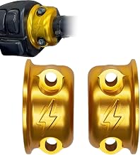 TDZ Lightning Logo Brake Clutch Perch Half Clamps for Harley Sportster, Softail, Dyna, Touring, Road Glide, Street Glide (Gold)