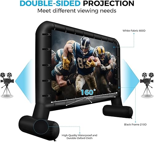 Miniatura 4 de Pantalla de cine inflable para exteriores de 20 pies, pantalla de proyector inflable para exteriores con soplador de aire, pantallas de película