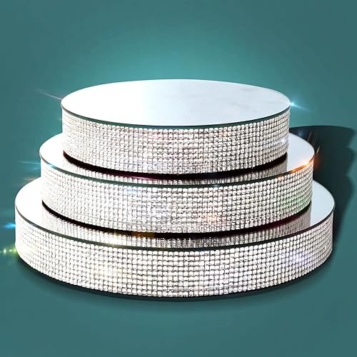 GIMORRTO Juego de 3 soportes elevadores de diamante, plataforma de exhibición de mesa decorativa glamorosa para piezas decorativas, Showpeice