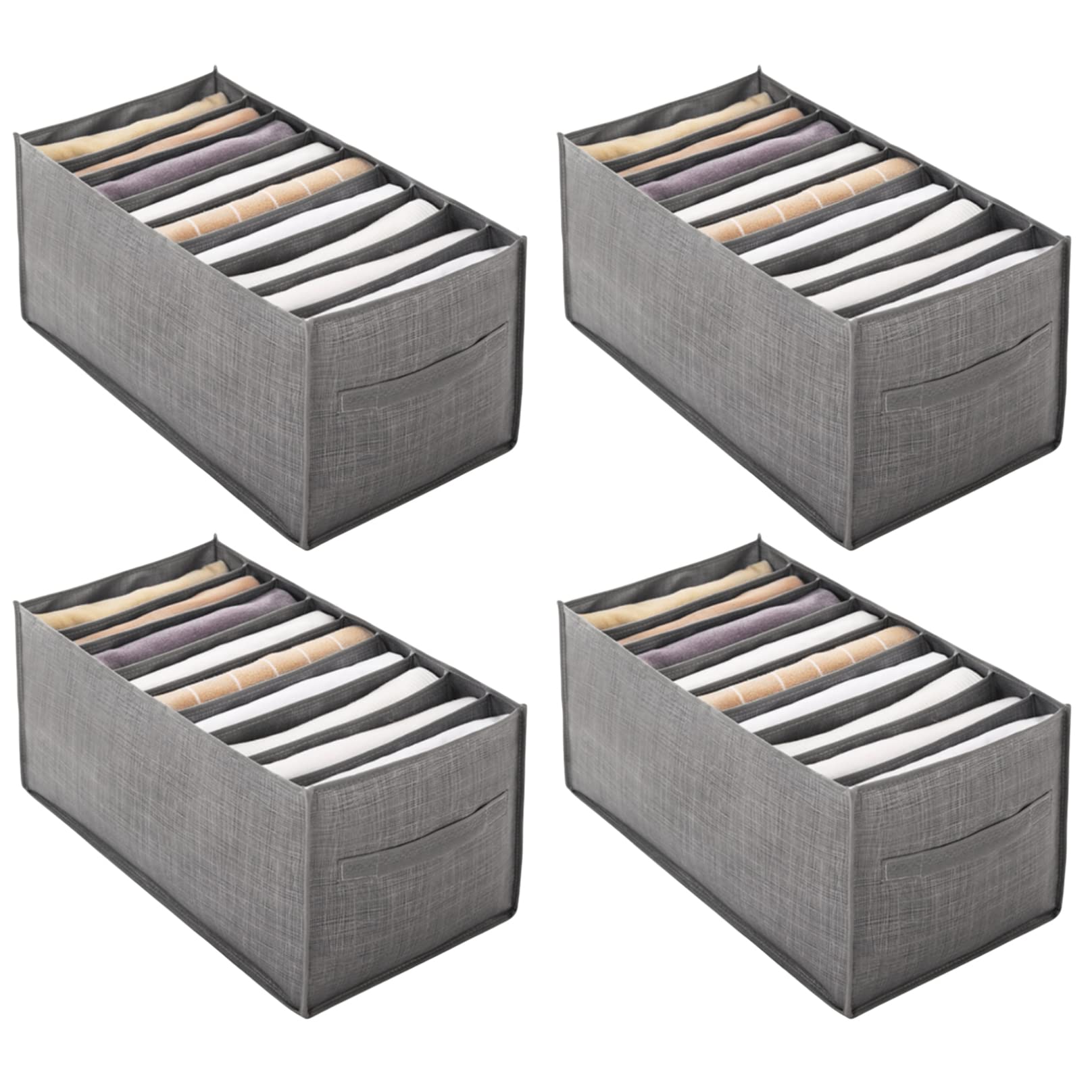 Wedhapy Clothes Drawer Organisers Wardrobe Clothes Organizer 9 Grids Foldable Organizer Wardrobe Storage Organiser Drawer Storage Box for 4PCS
