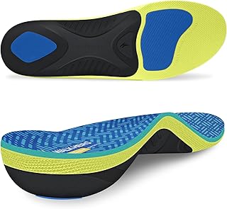 WalkHero 220+ lbs Plantar Fasciitis Insoles Medium Arch Support | Flat Feet & Overpronation Heavy Duty Orthotic Inserts, Standing All Day with Comfort Cushion (Mens 12-12.5 Womens 14-14.5)