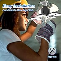 Vista 4 de Paquete de 4 luces LED de garaje, 220 W, luces LED de techo superbrillantes, deformables en base E26, luz de garaje para sótano, almacén, taller