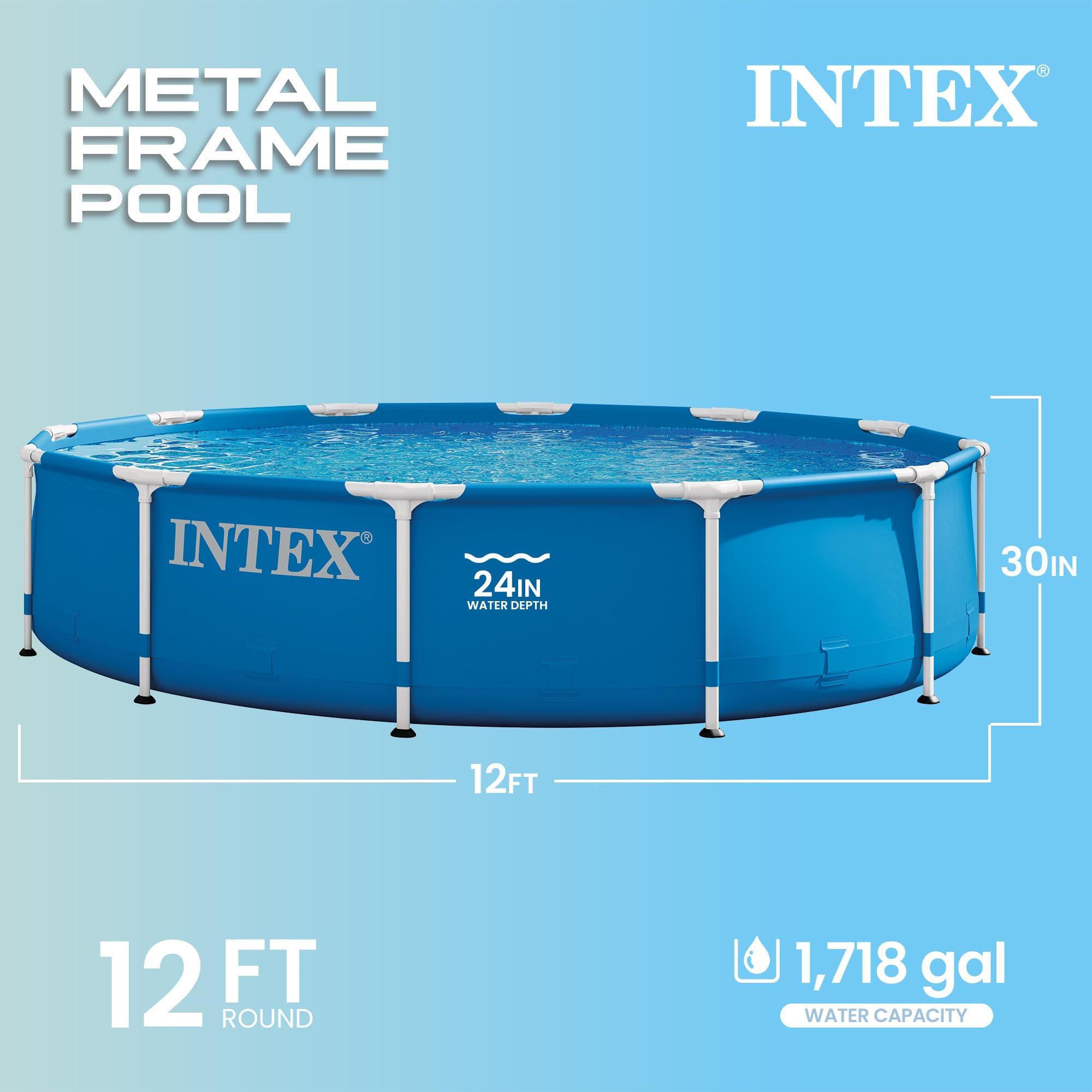 Intex Piscina fuori terra con struttura in metallo da 30 x 2,5 m, con filtro e accessori