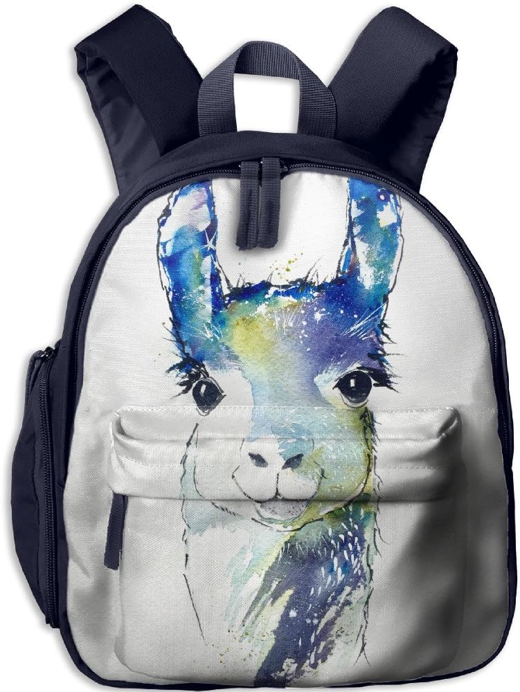 DoBag Kid's Watercolo Llama Head School Shoulder Bag Backpack Outdoor Daypack For Boys&Girls