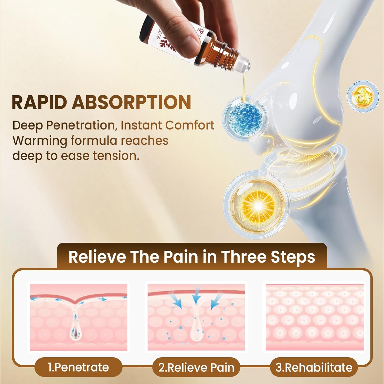 DoctorPro Soothing Relief Massage Oil Joint Muscle Relief Essential Oil for Arthritis Relief,Muscle, Knee, Shoulder, Hand Discomfort| Pure Natural Plant Extract| Non-Greasy,roll-on Design