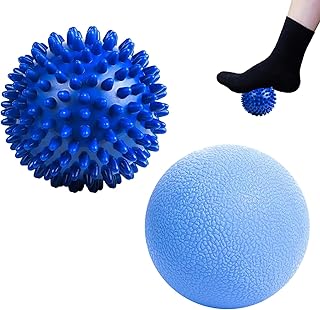 Pelota de masaje, lacrosse y bolas puntiagudas, juego de bolas de masaje con pinchos para yoga, rehabilitación, masaje de tejido profundo y puntos gatillo, liberación miofascial, fascitis plantar