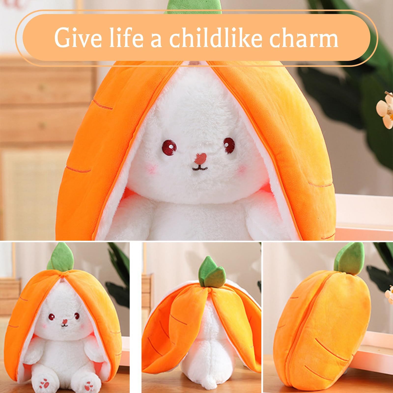 Yizemay Paashaas pluche dier, Bunny Pal, haas, pluche dier, verbergen, pluche hazen, aardbeien, knuffeldier, paashaas, pop, cadeau voor kinderen