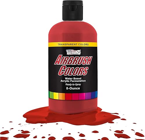 U.S. Art Supply Pintura acrílica transparente de color rojo brillante, 8 onzas