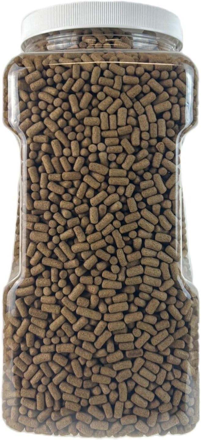 Aquatic Foods Inc. Arowana 3/16" x 3/8" 40% Protein Floating Sticks for Arowana, Oscars, Flower Horns, Red Parrots All Central and South American Cichlids...WL 1-lb 2oz Med Jar