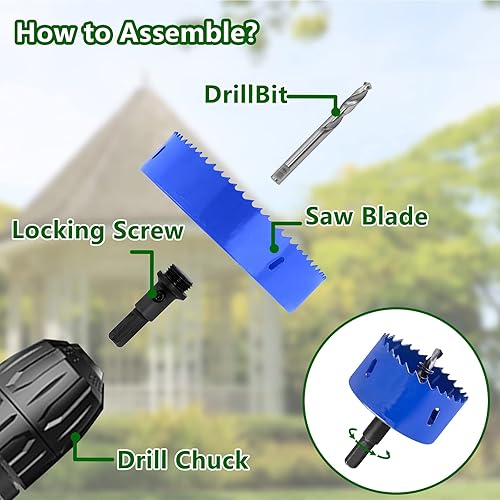 Vista 38 de Luomorgo - Sierra perforadora de 4 pulgadas/100 mm, acero de alta velocidad, profundidad de corte 1 1/4 pulgadas, adaptador de broca hexagonal