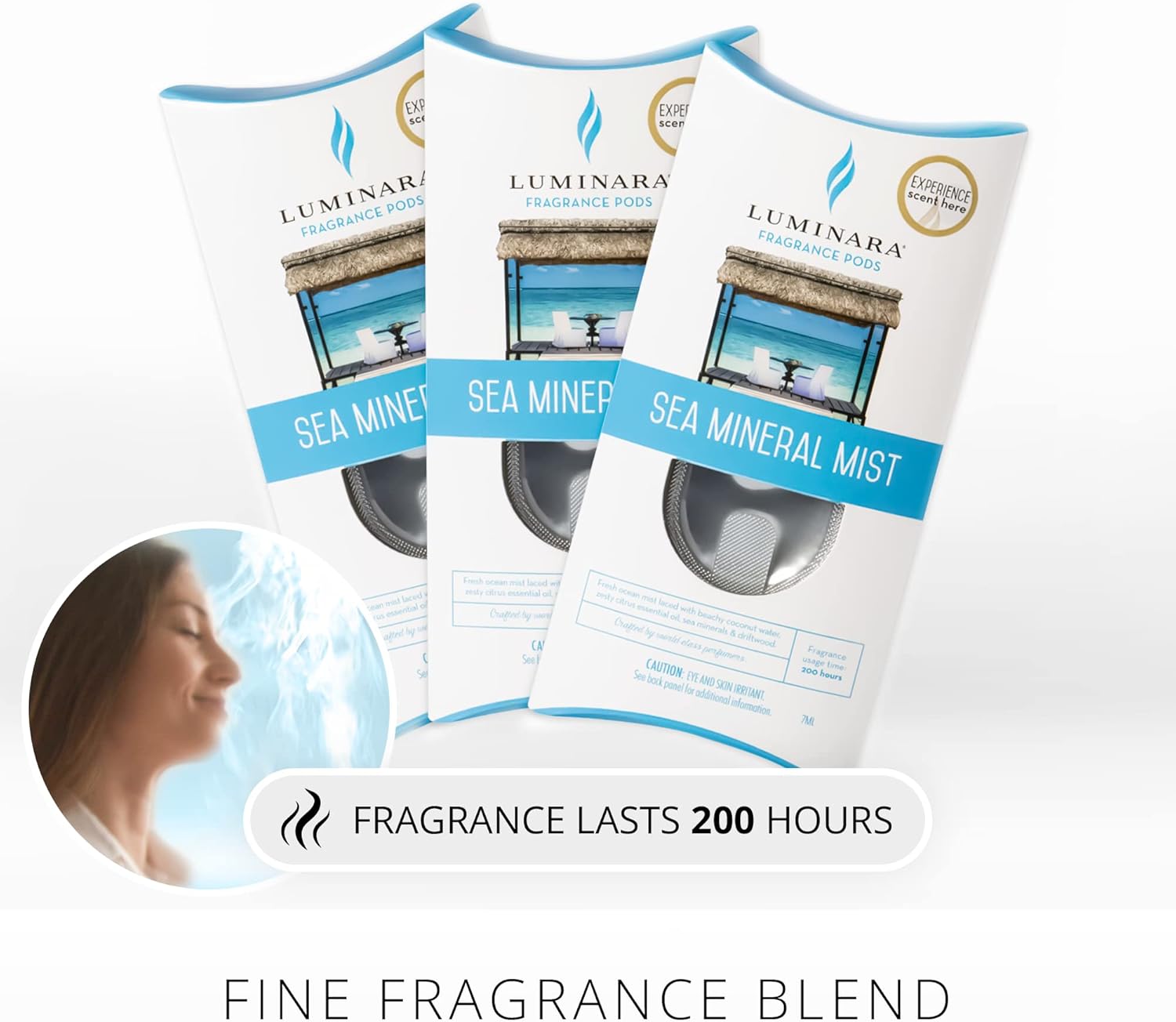 Luminara Fragrance Diffusing Pods, Set of 3 (Sea Mineral Mist), Natural Home Scent Refills, Air Purifying Reed Diffuser Alternative for Room Ambiance