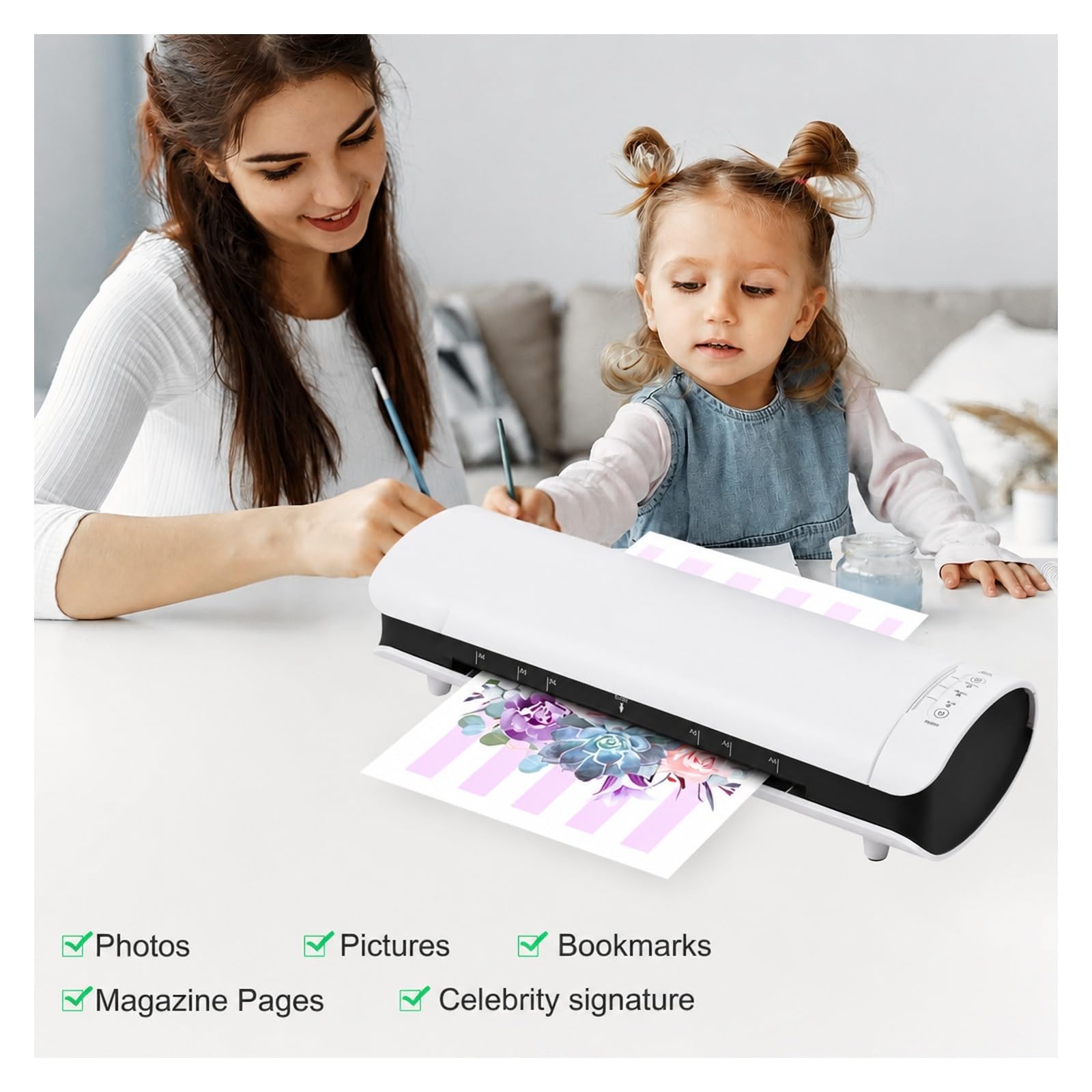 Laminator, Zestaw Maszyn Do Laminowania A4 6 W 1, 2 Rolki Na Gorąco I Zimno, 9 Cali do domu i biura