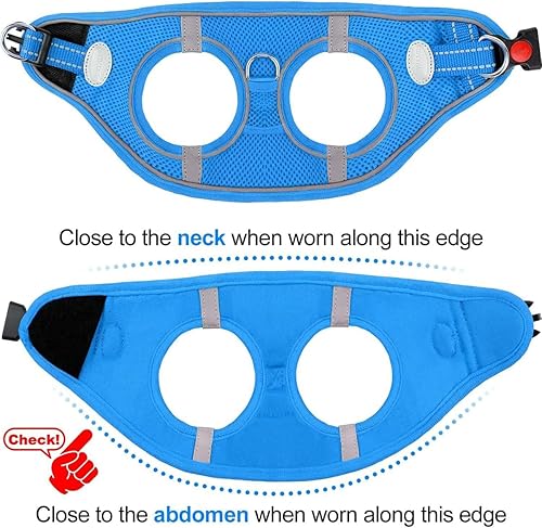 Vista 26 de Joytale arnés para perro, 12 colores, chaleco de malla transpirable, arnés acolchado suave reflectante para perros medianos, negro, XL.