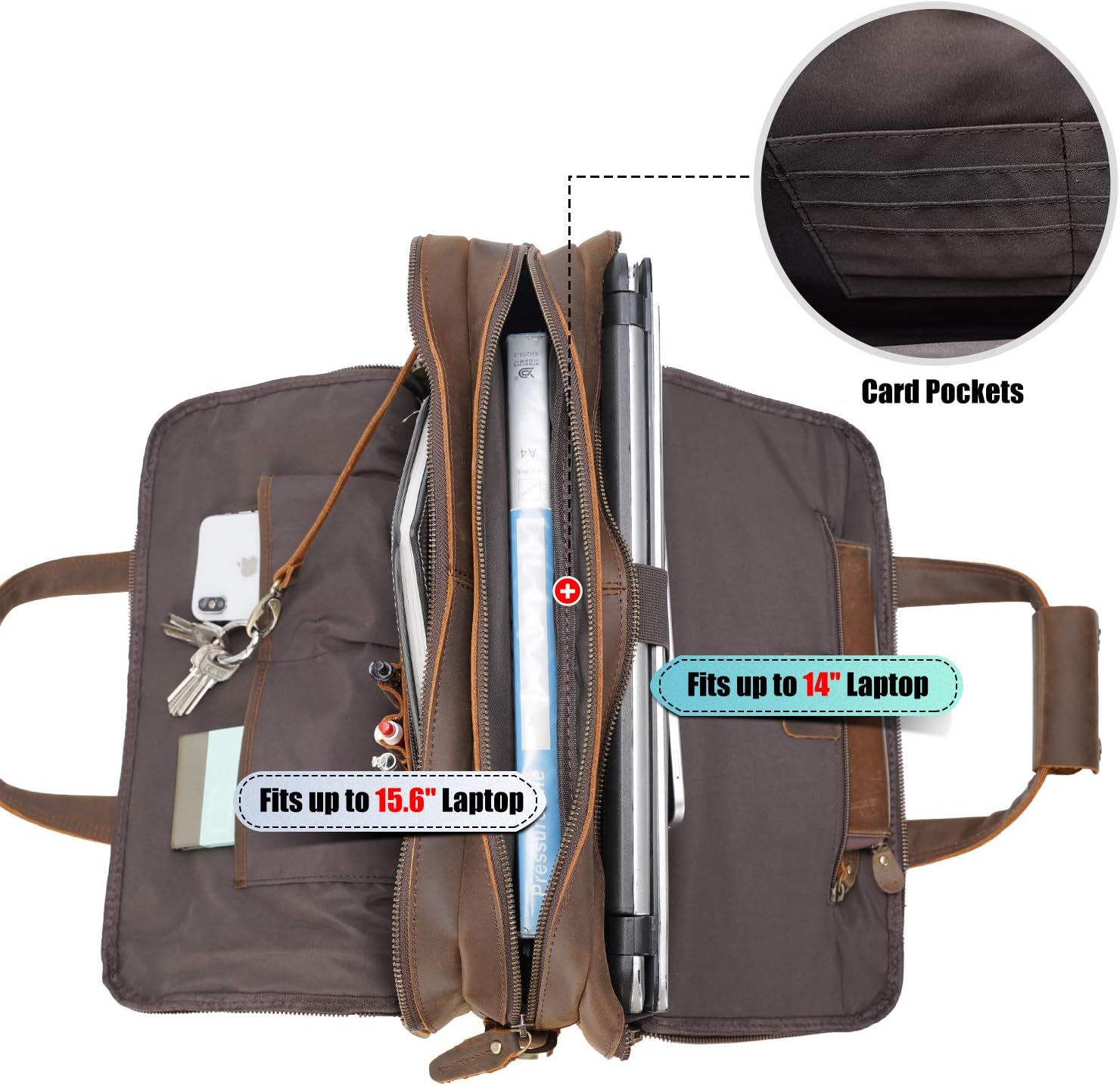 Best Review Men's Solid Full Grain Leather 16 Inch Laptop Briefcase Messenger Shoulder Bag (Brown) 80% Off Discount Men's Solid Full Grain Leather 16 Inch Laptop Briefcase Messenger Shoulder Bag (Brown)