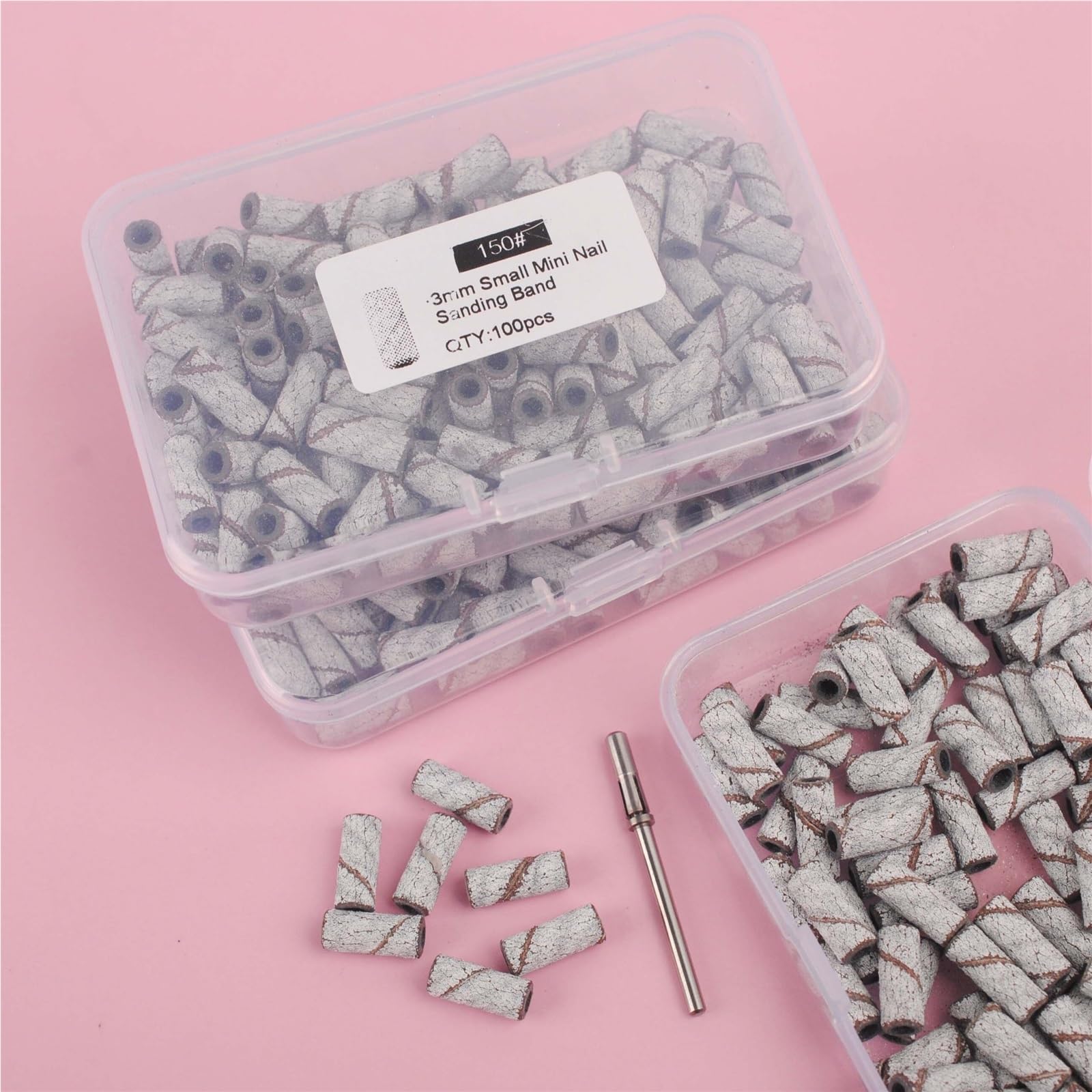 Fresas Torno Para UñAs Brocas for uñas de acero inoxidable, mandril, herramienta eléctrica for accesorios manicura para Manicura(100pcs Grits120)