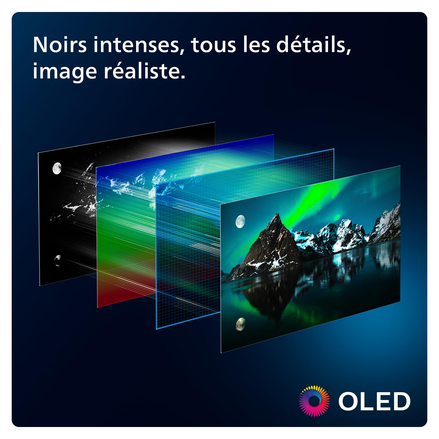 Philips Ambilight 55OLED759 Smart TV OLED 4K - Écran 55 Pouces, Plate-Forme P5 AI Perfect Picture Ultra HD, Titan OS, Dolby Vision et Son Dolby Atmos, Fonctionne avec Alexa et Google Assistant