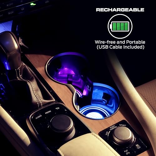 Miniatura 4 de Monster - Luces LED multicolor para portavasos de automóvil, paquete de 2 posavasos inteligentes que cambian de color, sensores inteligentes Xtreme