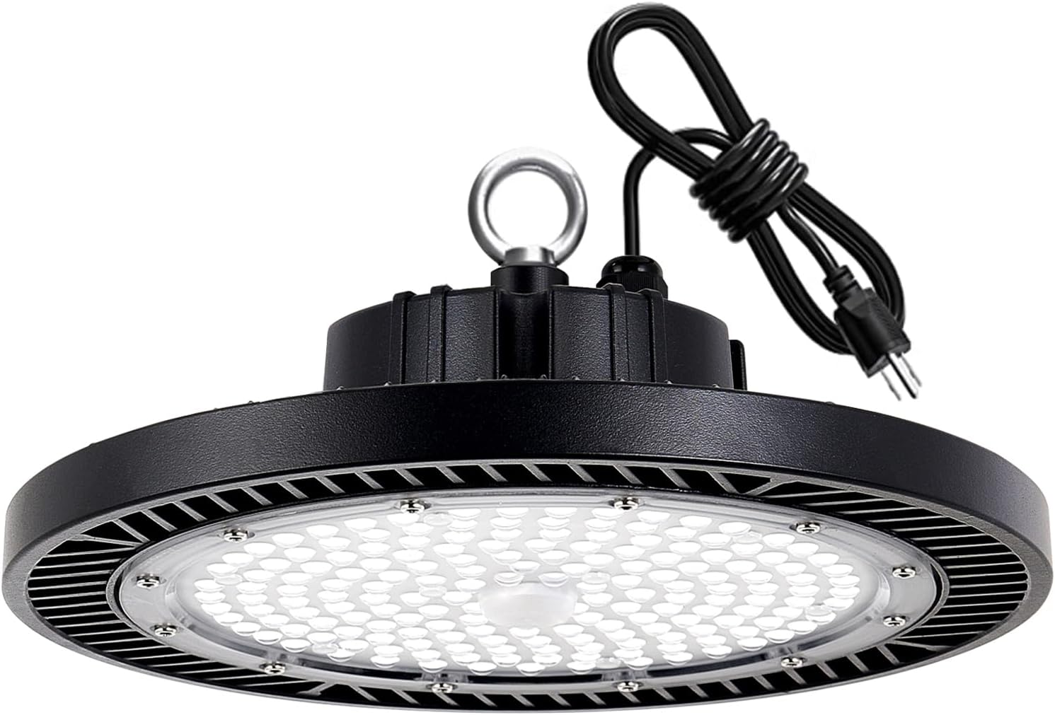 LED High Bay Light, 200W 28000lm 5000K High Bay Led Shop Light with Plug 5' Cable and Hook Ring, UFO High Bay Led Lights for Garage Gym Warehouse Workshop