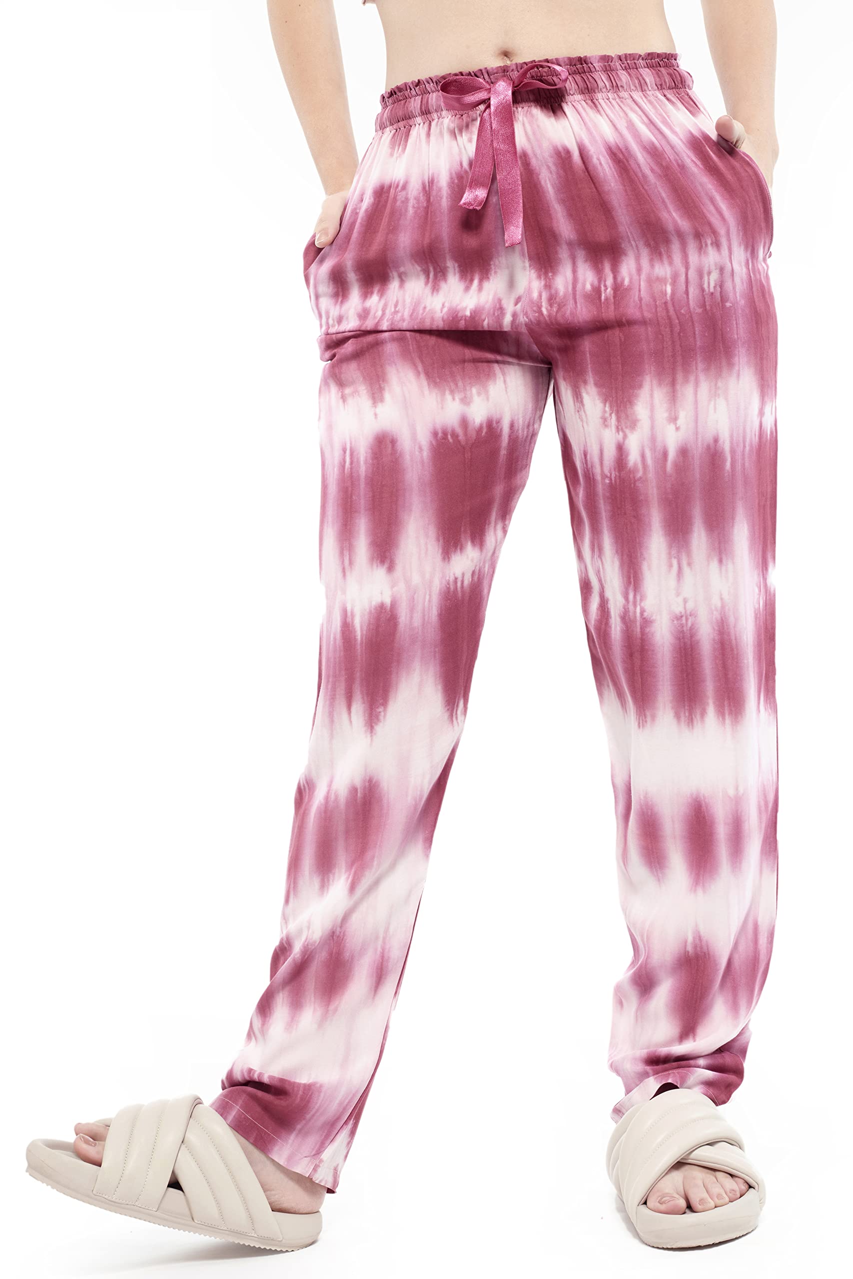 Women Rayon Tie-Dye Printed Casual Style Pajama Set-image-34