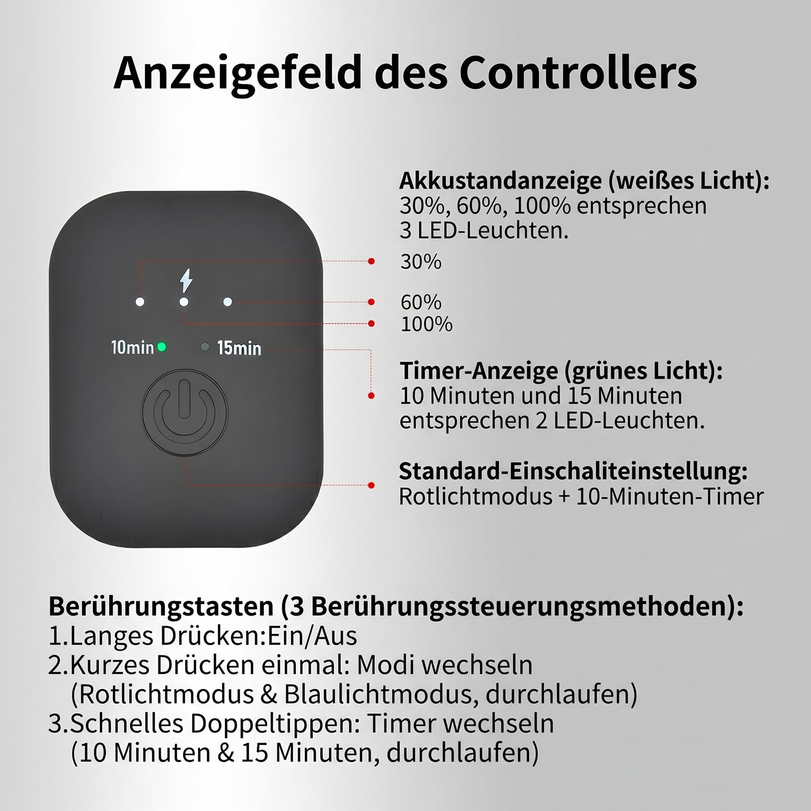 Gesichtsmasken-Lichttherapie, LED-Rotlichttherapie für das Gesicht, Infrarot- und Rotlichttherapie für das Gesicht, wiederaufladbares tragbares Rotlicht-Gesichtsgerät (Schwarz B)