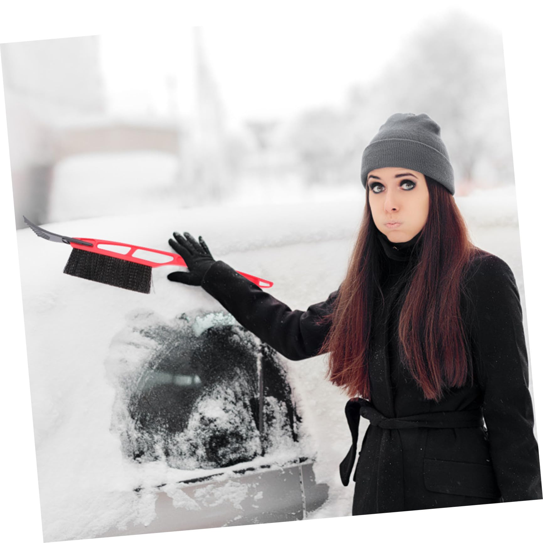 Toyvian Pala Neve Multifunzionale con Raschietto Ghiaccio e Ergonomico Casual Strumento per Rimozione Neve Auto Colore Casuale