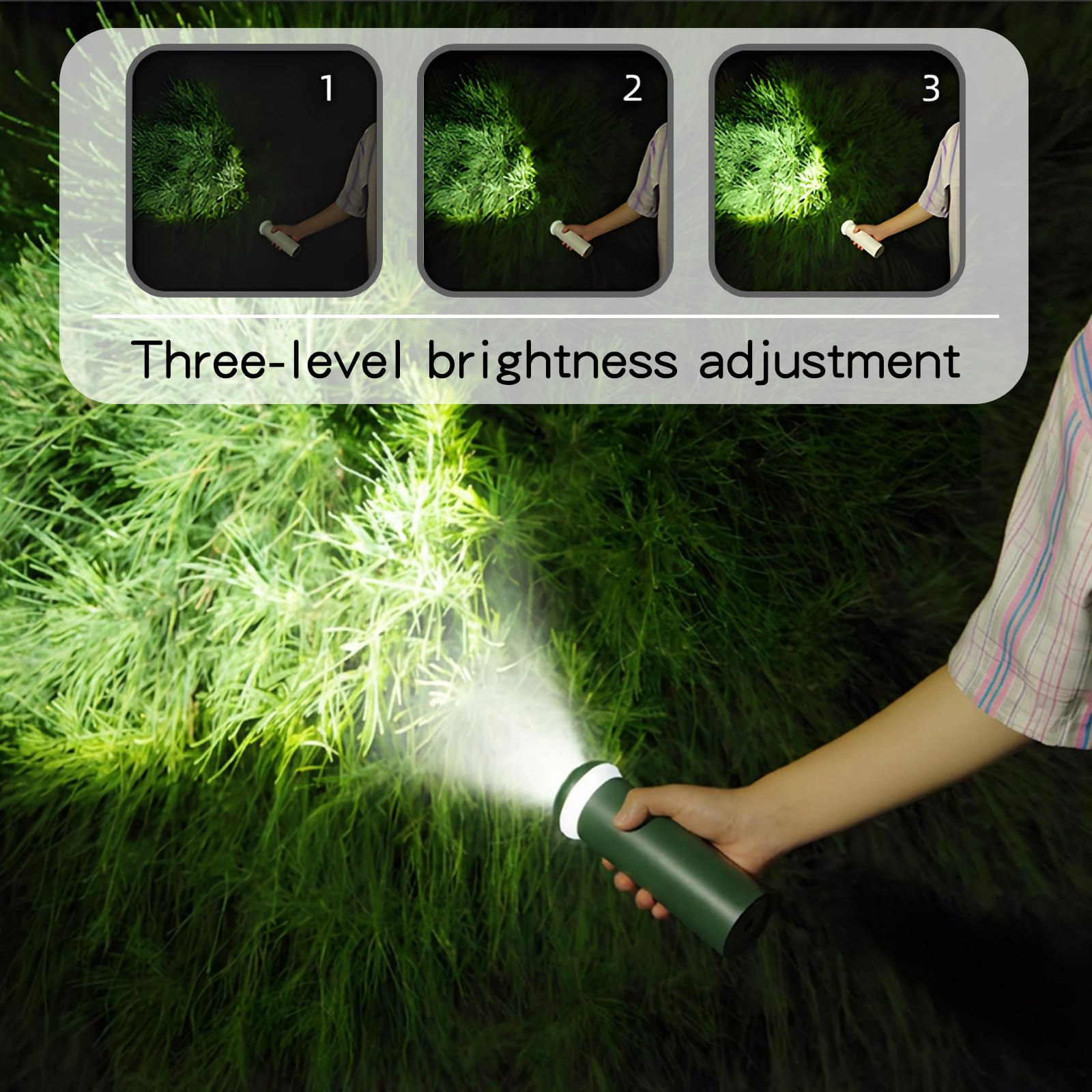 Lantarn Lampe de camping télescopique ultralégère avec batterie rechargeable 5000 mAh Magnétique IPX65 Étanche Lumière d'extérieur portable pour randonnée, voyage, pique-nique, cour (vert)