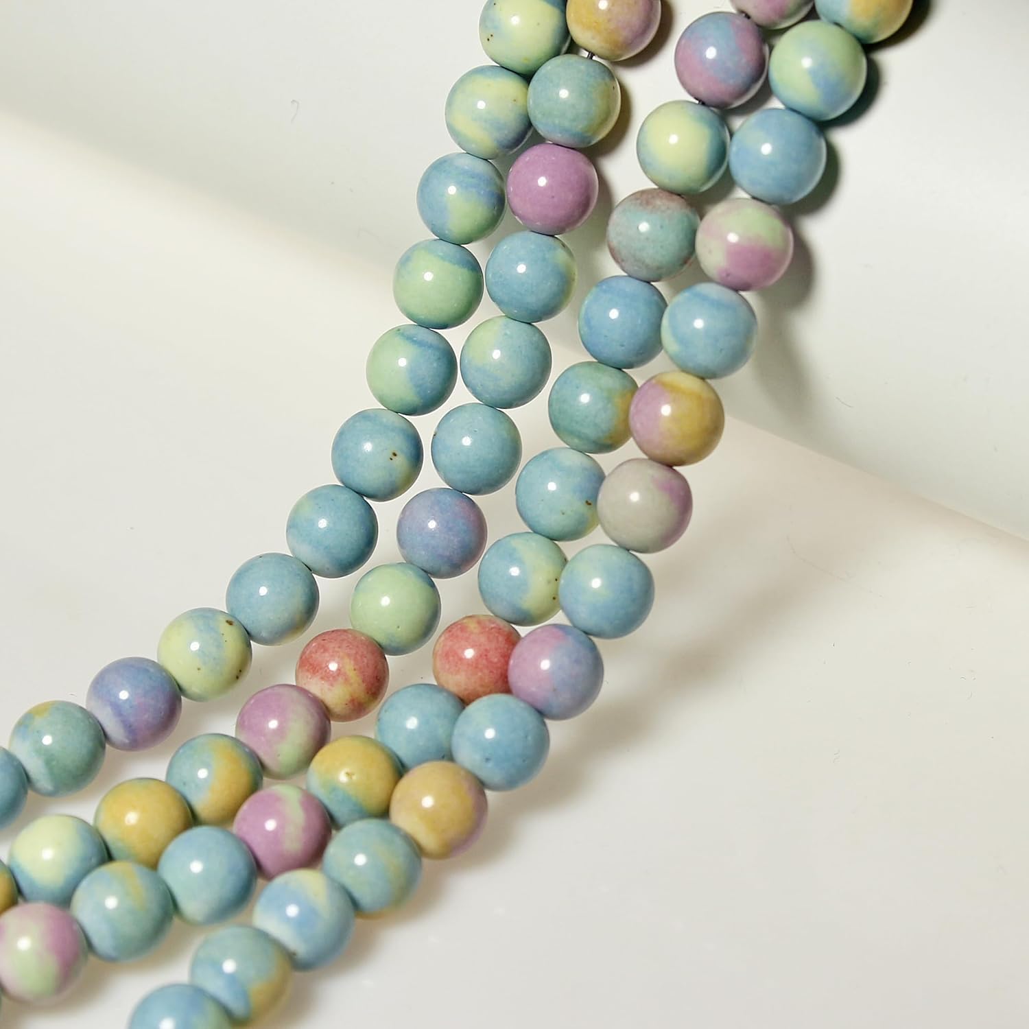 MJDCB Natural Stone Beads 6mm 60pcs Round Rainbow Stone Loose Gemstone Bead Charms for Jewelry Making Bracelet Necklace Earring Pendant - Image 6