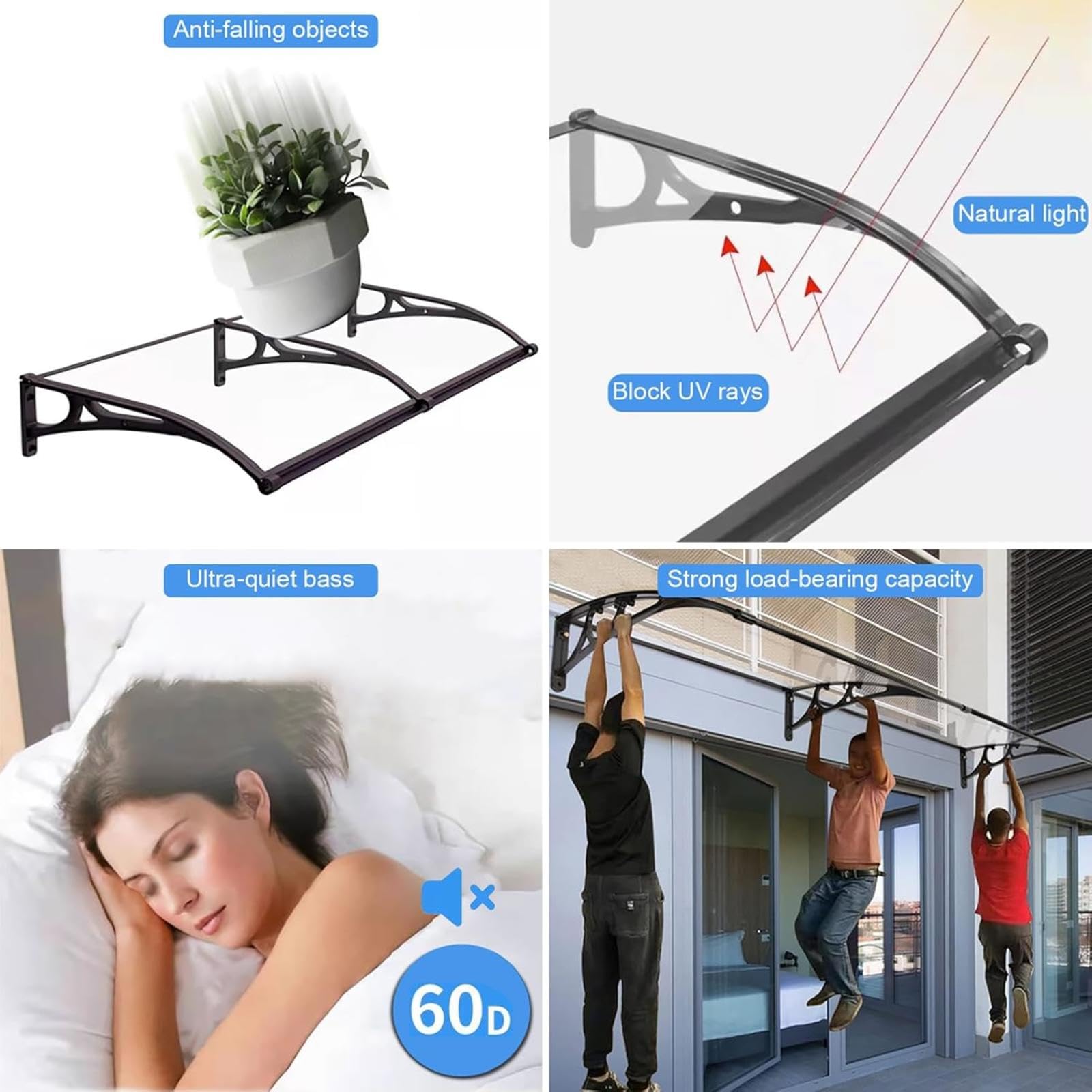 Osłona przeciwdeszczowa na zewnątrz 80 x 120 cm – odporna na warunki atmosferyczne aluminiowa rama i trwałe tworzywo PCW, idealna na kemping, patio i imprezy plenerowe - rozwiązanie do schronienia w