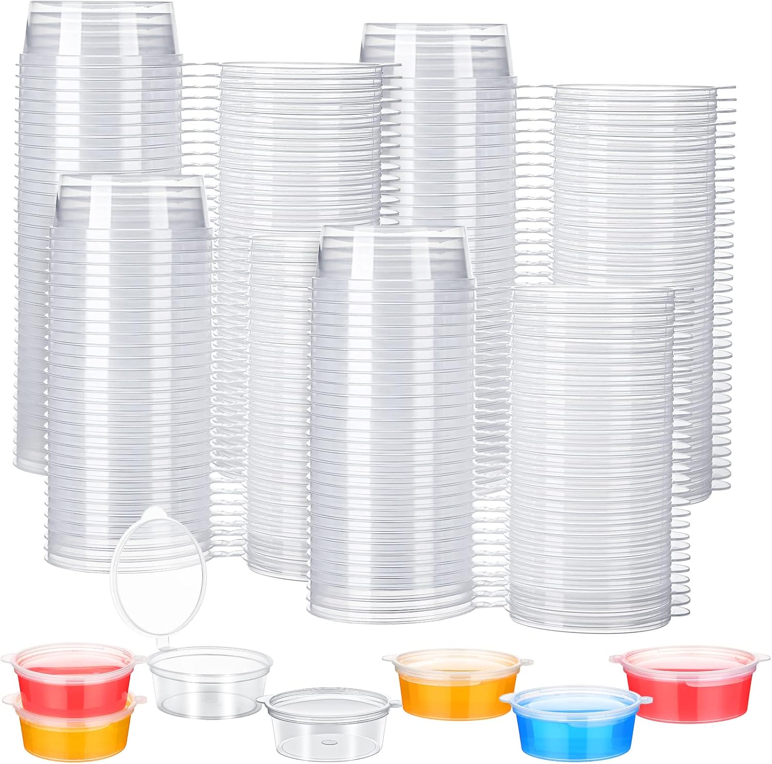 200 Pcs Jelly Shot Cups with Lids 1.69 oz Plastic Jelly