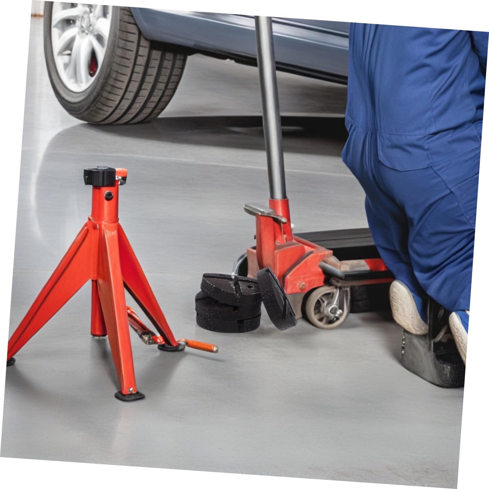 Gatuida 4 Pièces Pads Caoutchouc pour Cric de Voiture Protection Pincement pour Rail de Antidérapants Absorption des Chocs et du Bruit Supports Stables pour Atelier Mécanique