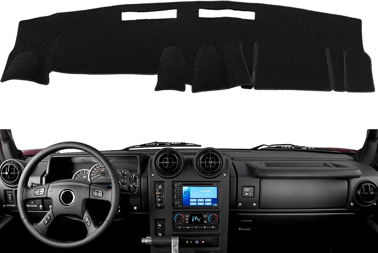 Dash Cover Mat Custom Fit for Hummer H2,Dashboard Pad Cap Carpet Protector (Black) K260
